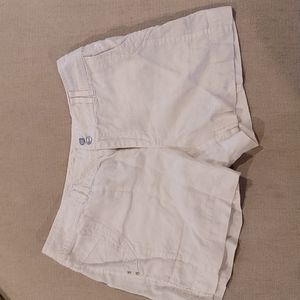 INC White Linen Shorts Jewel Accents Size 6